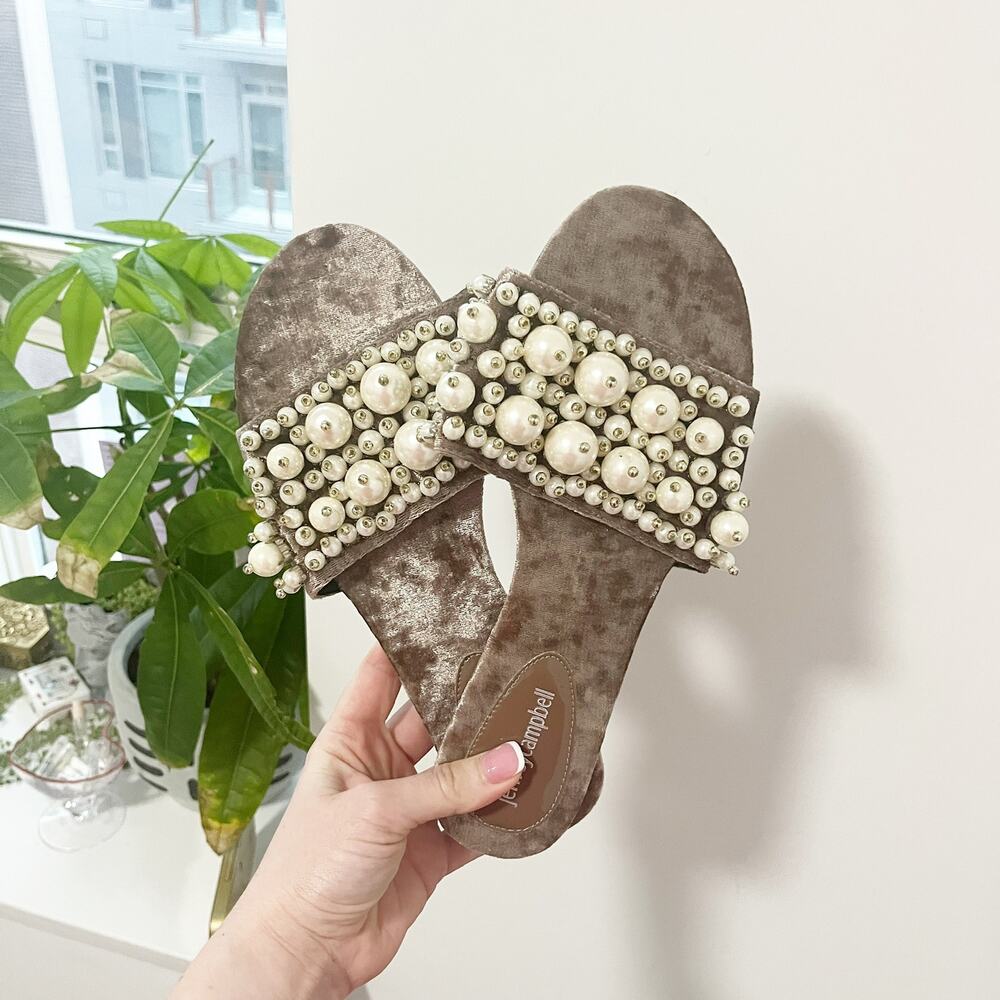NEW Jeffrey Campbell x Anthropologie Pink Velvet Pearl Flats Size 10